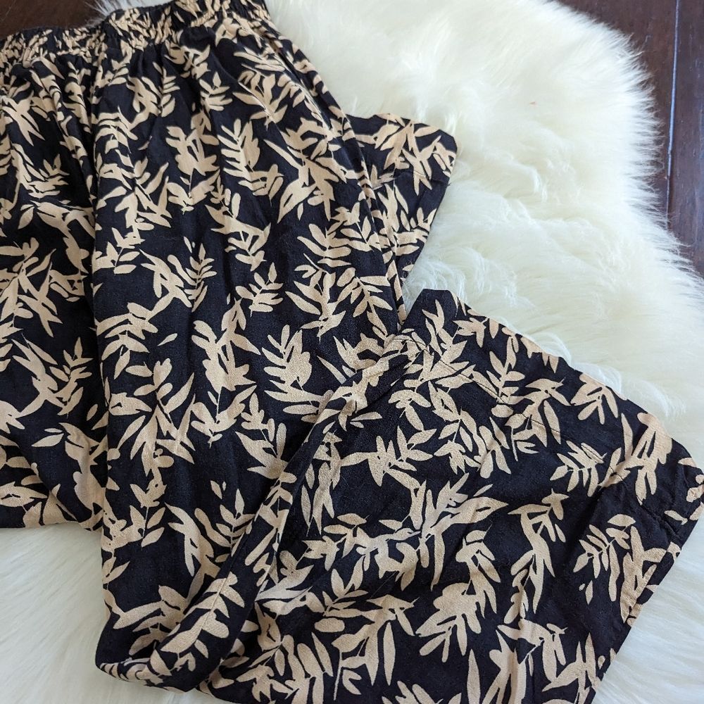 Rachel Zoe, linen blend, wide leg pull on pants with side pockets, tropical, med - Picture 4 of 6